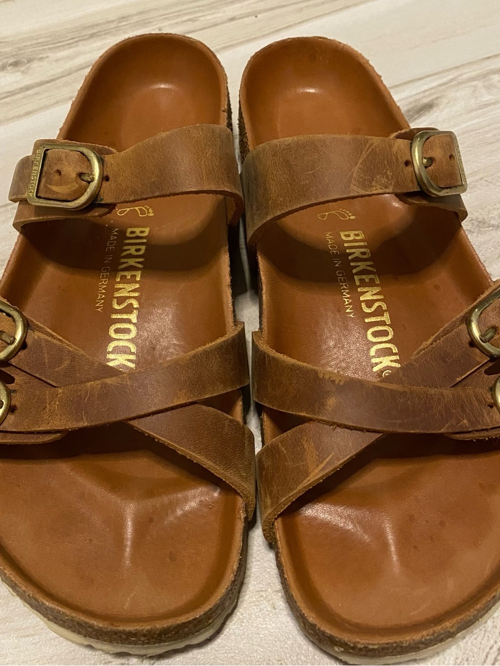 Birkenstock Franca Tan Brown Leather Double-Strap Sandals